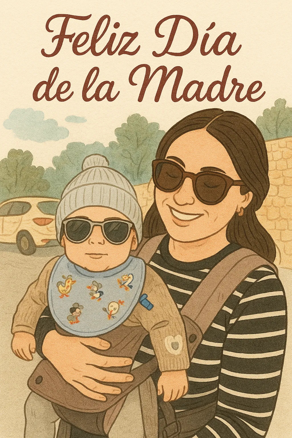 Portada de tarjeta de felicitación para el día de la madre