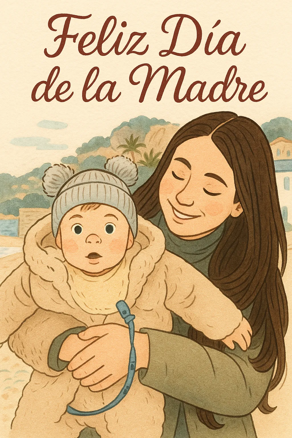 Portada de tarjeta de felicitación para el día de la madre